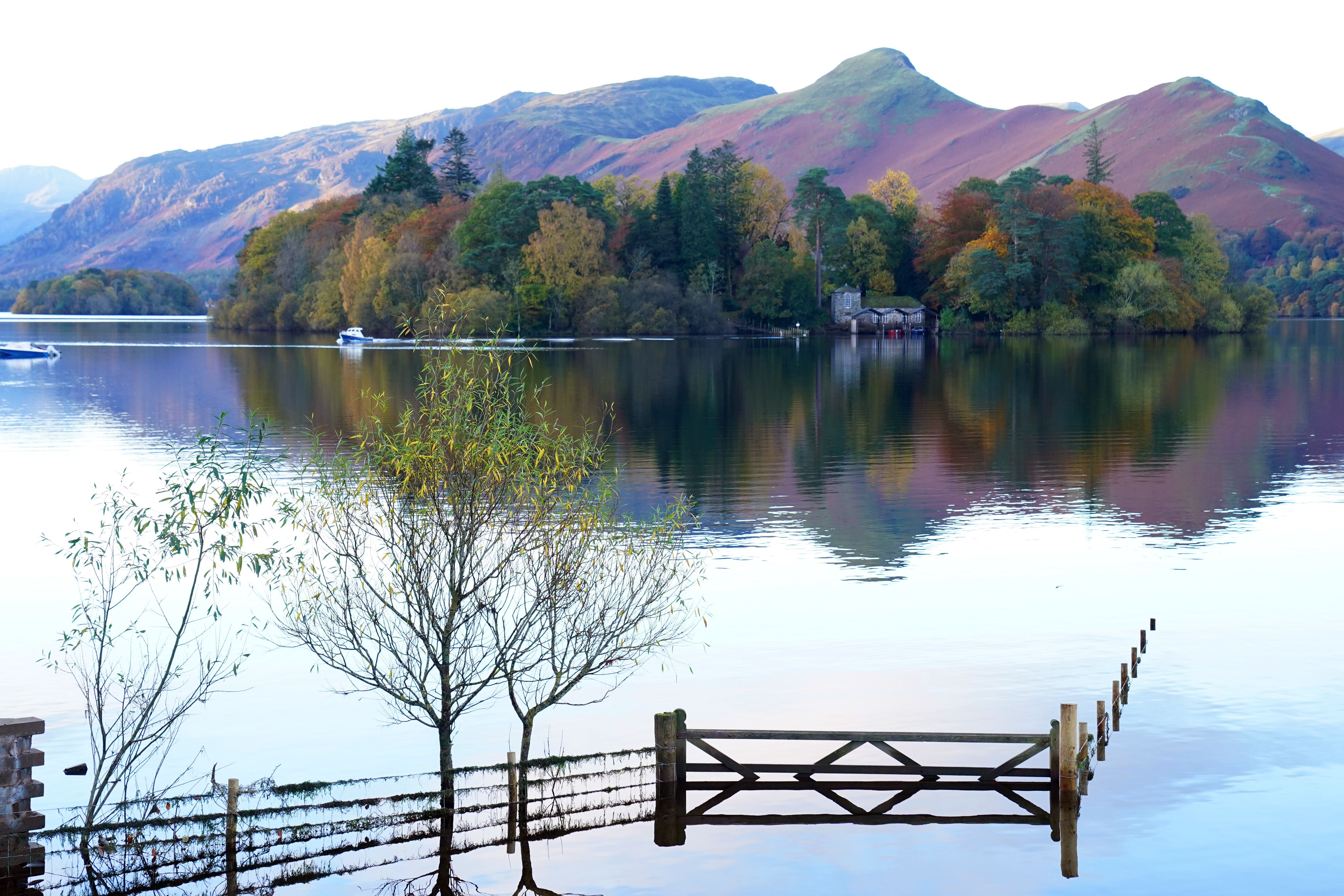 Autumn colours on Derwentwater near Keswick in the Lake District, Cumbria (Owen Humphreys/PA)