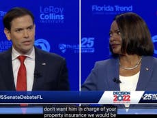 Marco Rubio and Val Demings in furious clashes on abortion and gun safety in Florida debate
