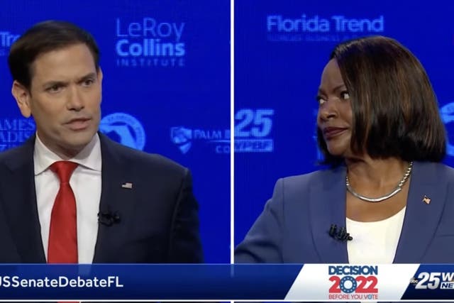 <p>Marco Rubio and Val Demings debate ahead of election for US Senate seat in Florida</p>