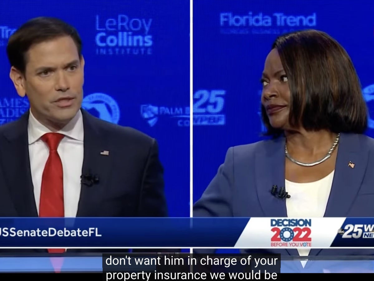 Marco Rubio and Val Demings in furious clashes on abortion and gun safety in Florida debate