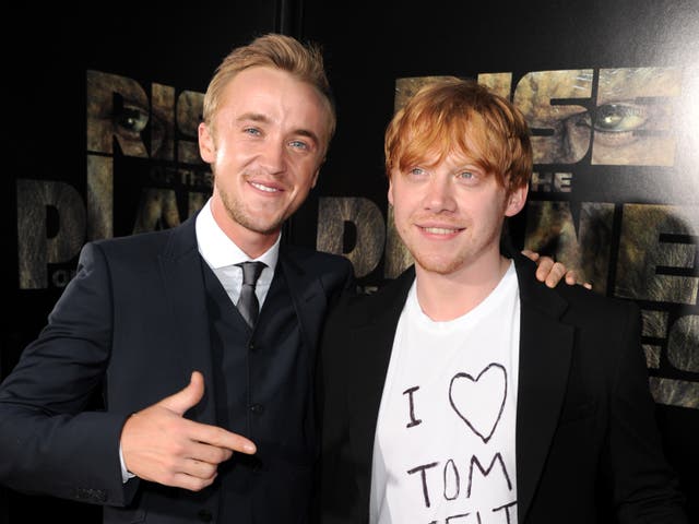 <p>Actors Tom Felton and Rupert Grint arrive at the premiere of 20th Century Fox's "Rise Of The Planet Of The Apes" held at Grauman's Chinese Theatre on July 28, 2011 in Los Angeles, California. (Photo by Kevin Winter/Getty Images)</p>