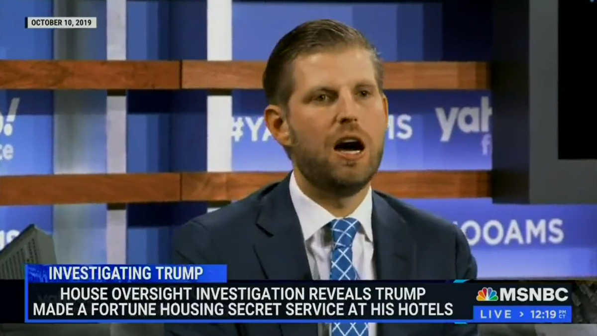 Clip resurfaces of Eric Trump saying the Secret Service gets charged $50 for Trump hotels