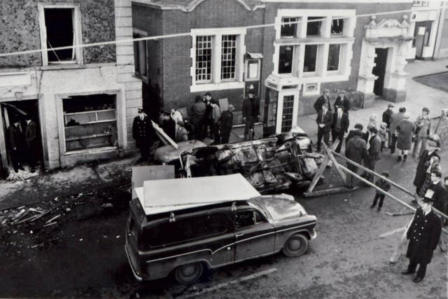 The aftermath of the Belturbet bombing on December 28 1972 (Garda/PA)