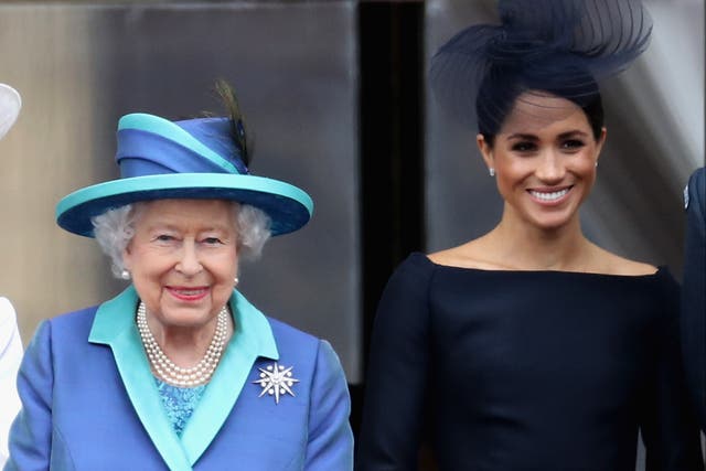 <p>Queen Elizabeth II and the Duchess of Sussex</p>