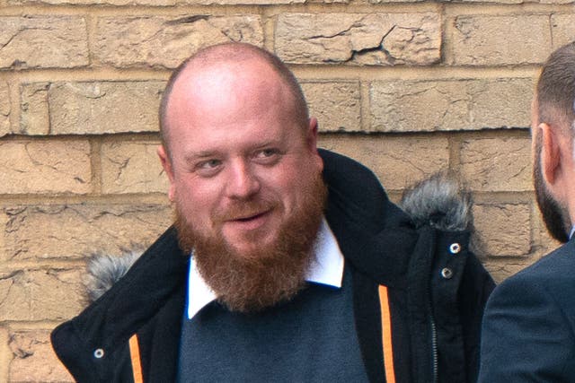 Hertfordshire Police officer James Ford outside Cambridge Crown Court, where he was found guilty of raping a child (Joe Giddens/ PA)