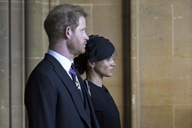 The Duchess of Sussex has described the mourning period of the Queen’s death as a ‘complicated time’ (Emilio Morenatti/PA)