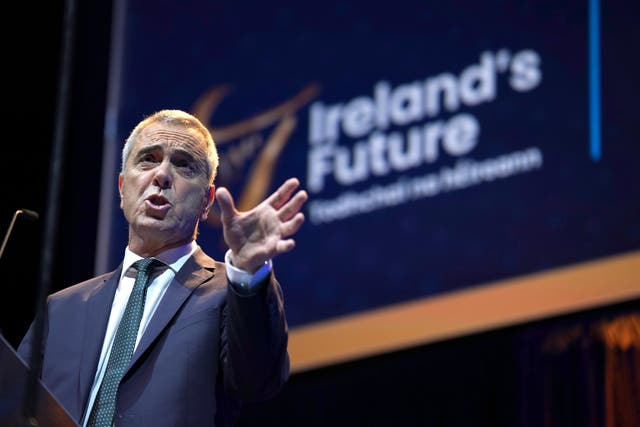 Actor James Nesbitt delivers the keynote address at a rally for Irish unification organised by Pro-unity group Ireland’s Future at the 3Arena in Dublin. Picture date: Saturday October 1, 2022 (Niall Carson/PA)