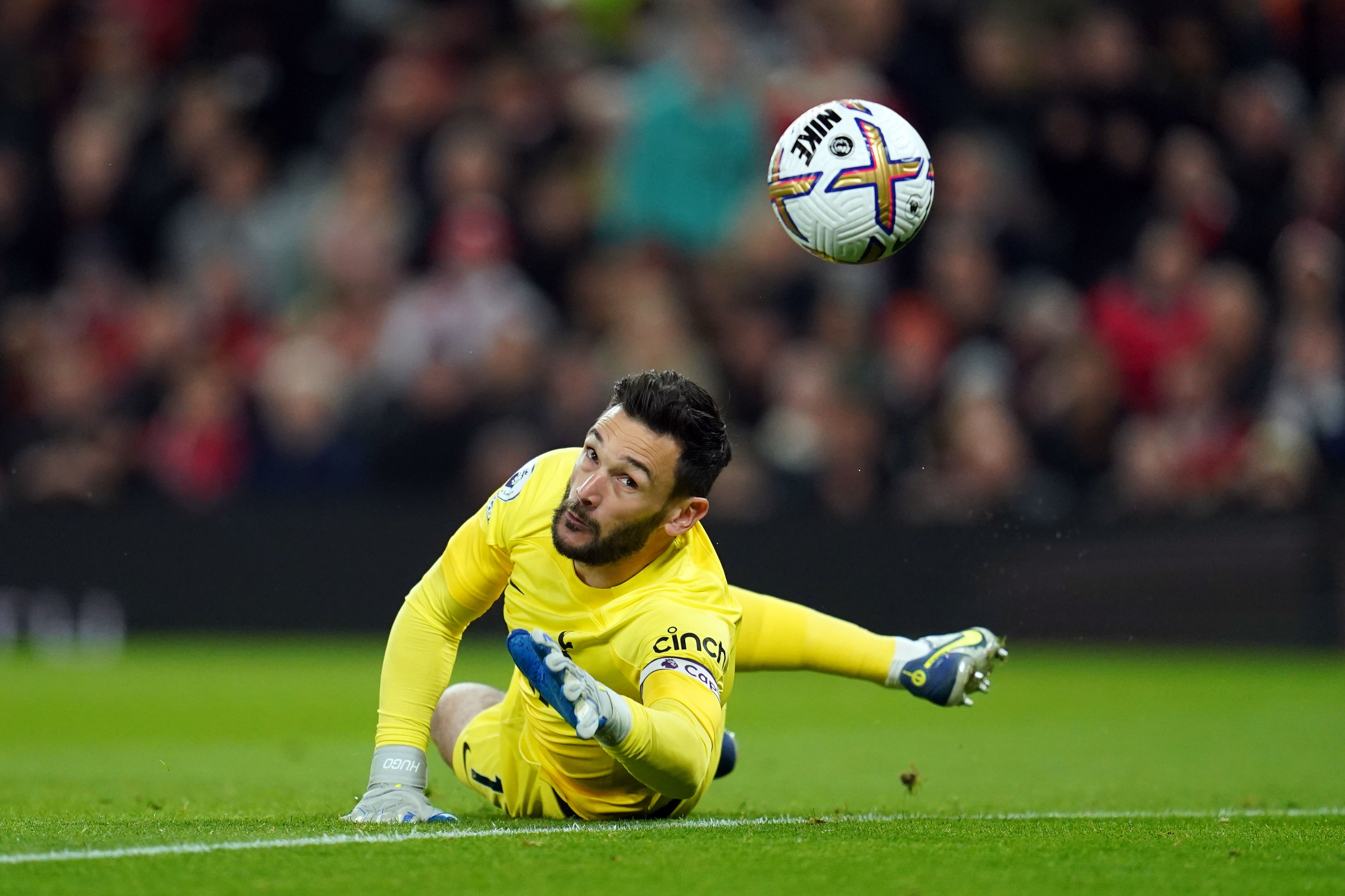 Hugo Lloris produced a number of impressive saves in Tottenham’s 2-0 defeat at Manchester United (Nick Potts/PA)