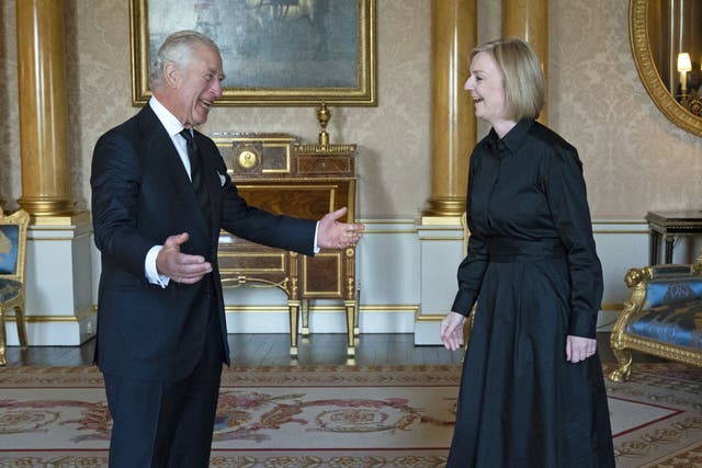The King with Prime Minister Liz Truss (Kirsty O’Connor/PA)