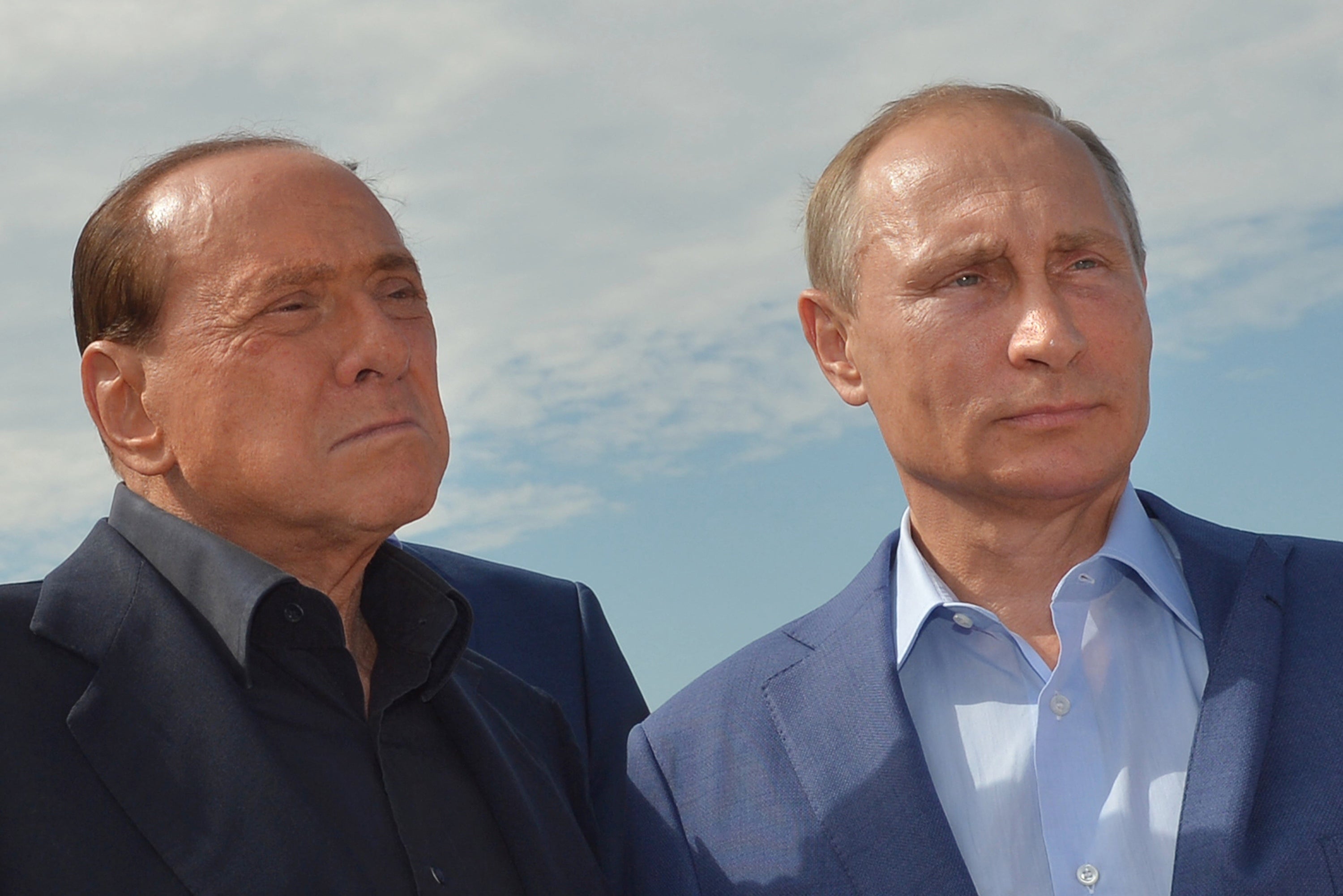 President Putin and former Italian prime minister Silvio Berlusconi in the Black Sea port of Sevastopol in 2015