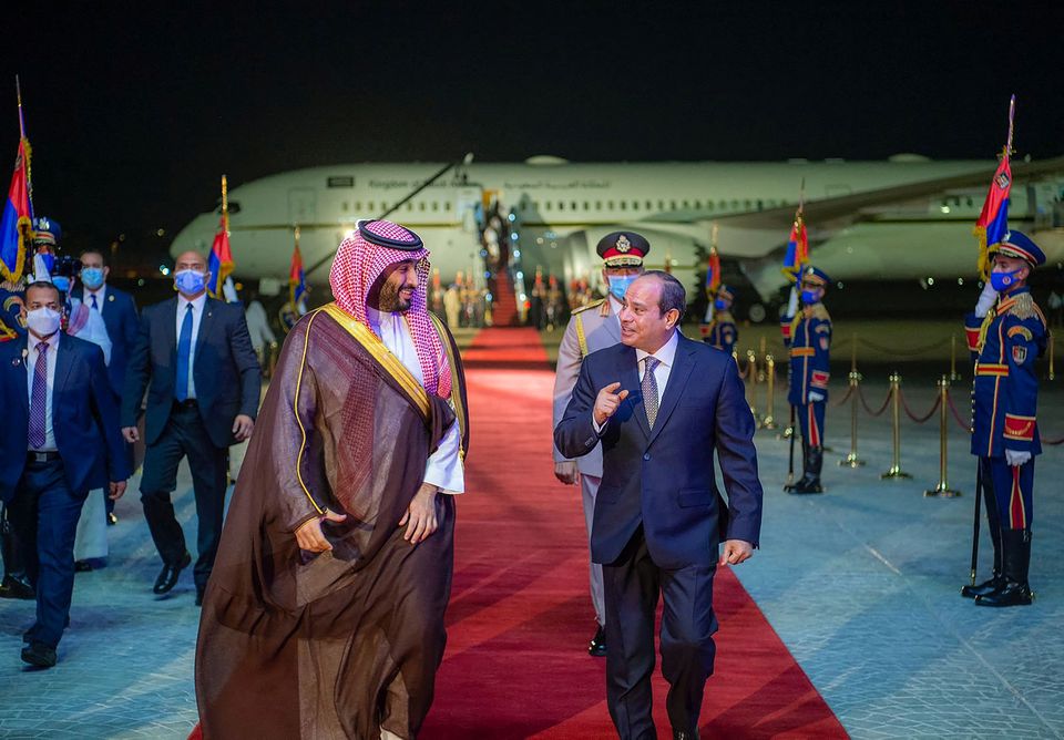 <p>Saudi Crown Prince Mohammed bin Salman and Egyptian President Abdel Fattah al-Sisi in Cairo in June</p>