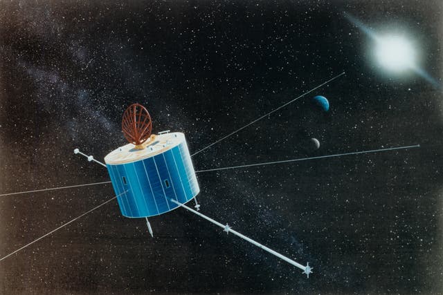 <p>An artists conception of Nasa’s Geotail spacecraft</p>