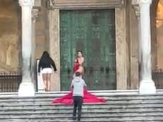 Tourist sparks backlash after posing nude on steps of Italian cathedral: ‘Shameful’ 