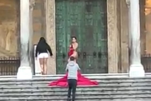 <p>Tourist sparks backlash after posing nude on cathedral steps in Amalfi, Italy</p>