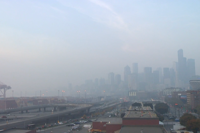 <p>Haze from wildfires covered the Seattle skyline this week, creating unhealthy air quality</p>