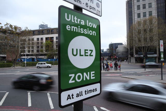 Expanding London’s pollution charge zone for older vehicles boosted Transport for London’s income by almost £100 million, according to new research (Yui Mok/PA)
