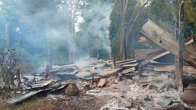 <p>A high school in rural Myanmar was set ablaze allegedly by the military </p>