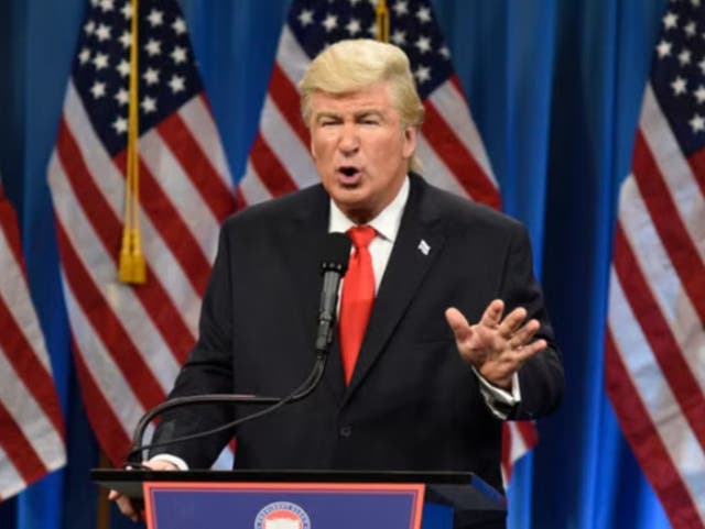 <p>Alec Baldwin as Donald Trump in a 2017 episode of ‘Saturday Night Live’ </p>