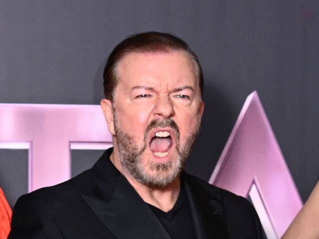 <p>Ricky Gervais, pictured at the National Television Awards in October 2022</p>