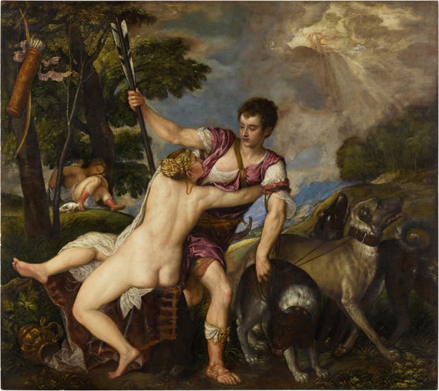 <p>A version of Venus and Adonis by Titian</p>