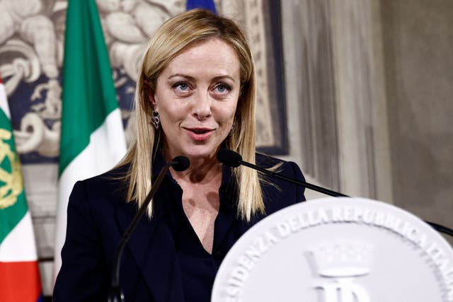 <p>Italy’s newly appointed prime minister Giorgia Meloni</p>