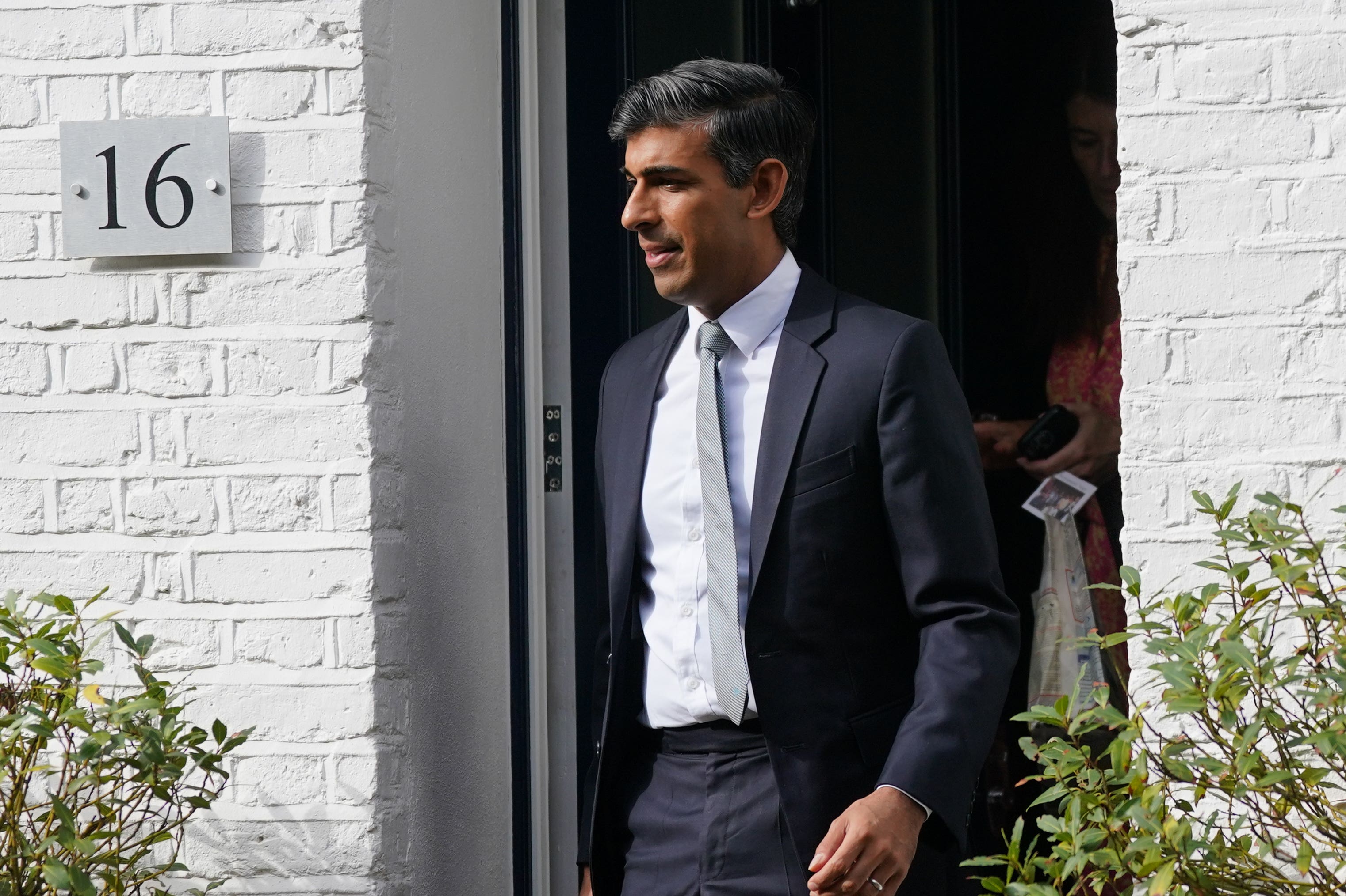 Rishi Sunak leaves his house in London (Victoria Jones/PA)
