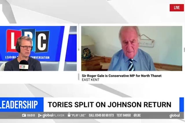 <p>Tory MP Sir Roger Gale says he will 'resign the whip' if Johnson returns as prime minister</p>