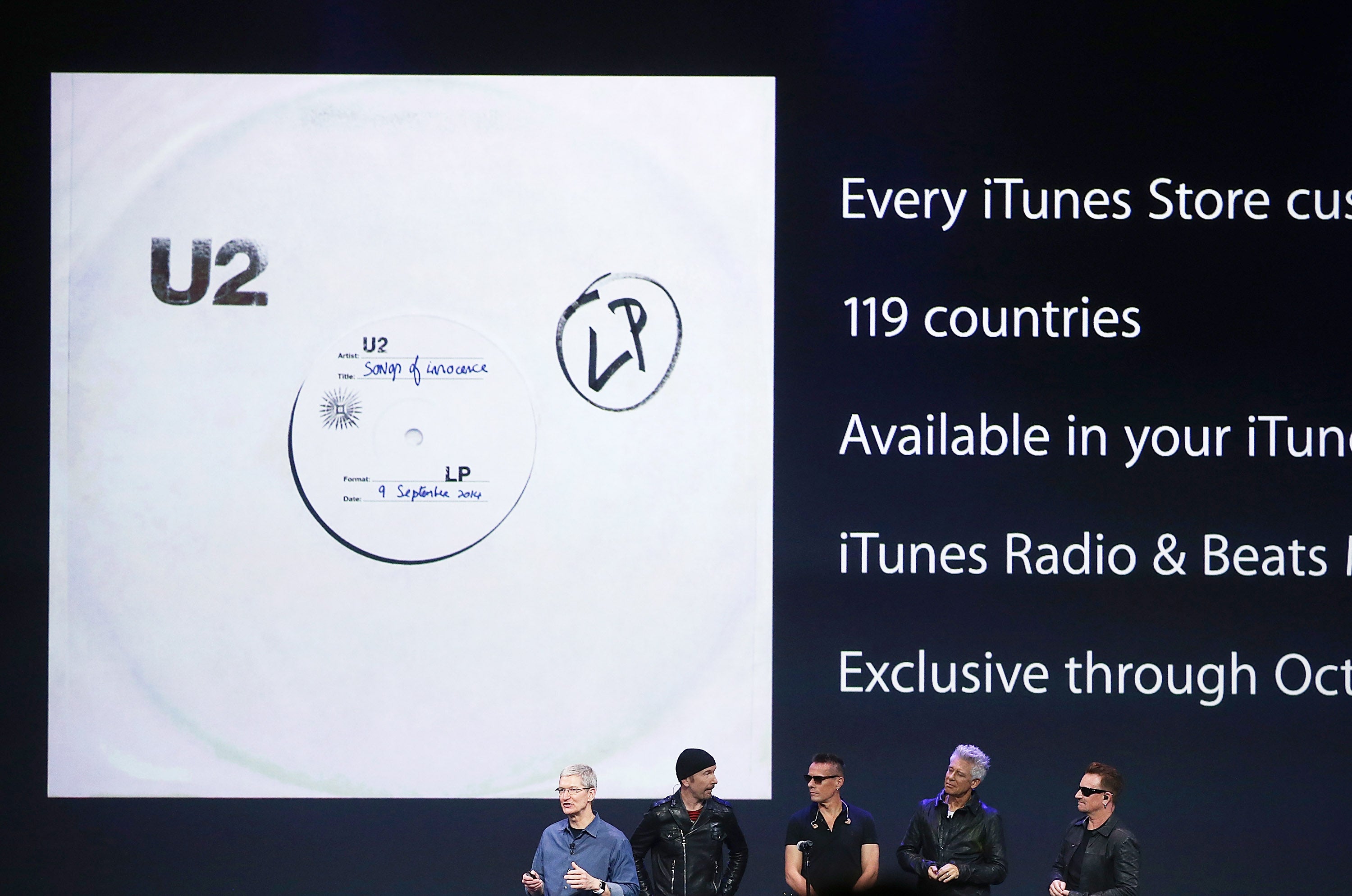 The album was downloaded onto devices of iTunes customers around the world as soon as it was announced