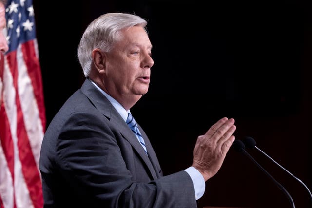 <p>File. Republican Senator from South Carolina Lindsey Graham speaks during a news conference to discuss a proposal to condemn any action by Russia to claim sovereignty over territory in Ukraine, on Capitol Hill in Washington, DC, USA, 29 September 2022</p>