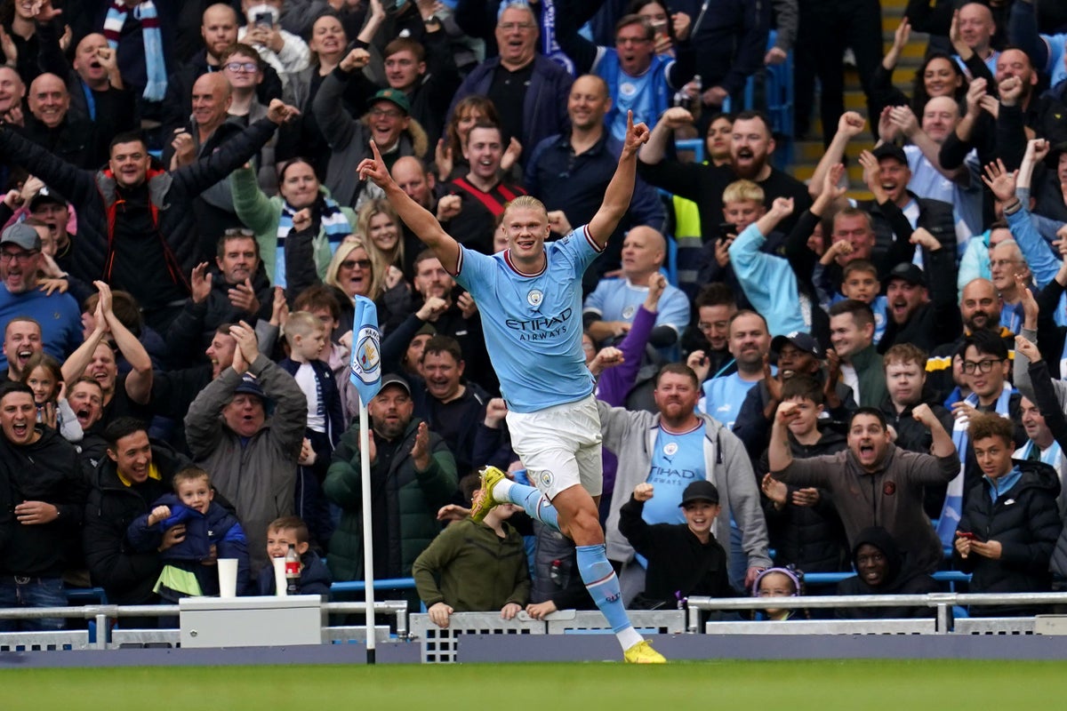 Erling Haaland bags brace as Manchester City beat Brighton