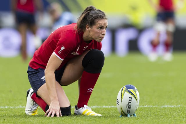 Reserves Emily Scarratt (shown) and Vickii Cornborough have been withdrawn from England’s Rugby World Cup clash with South Africa on Sunday after picking up knocks (Brett Phibbs/PA)