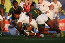 England thrash South Africa at Women’s Rugby World Cup to set up Australia quarter-final