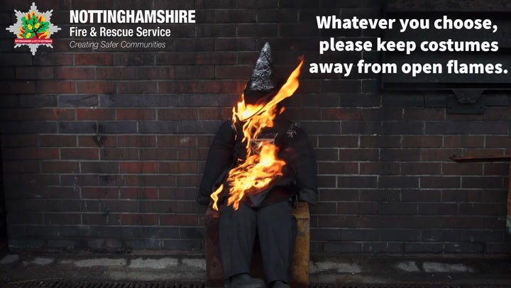 <p>Fire service demonstrates how quickly a child's Halloween costume can catch fire</p>