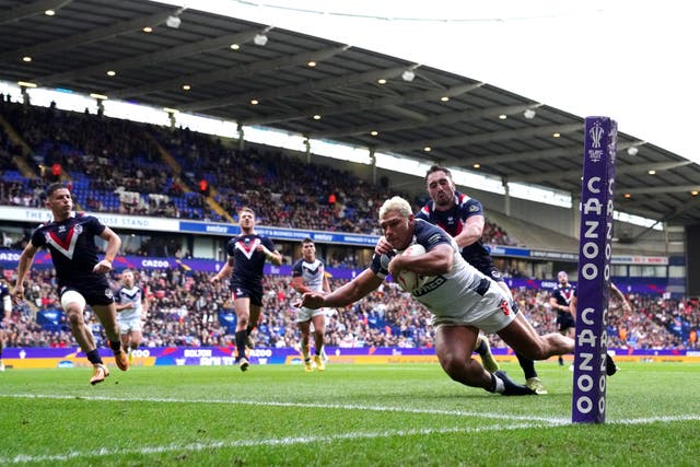 Ryan Hall scored twice in England’s 42-18 win over France (PA Images/Martin Rickett)