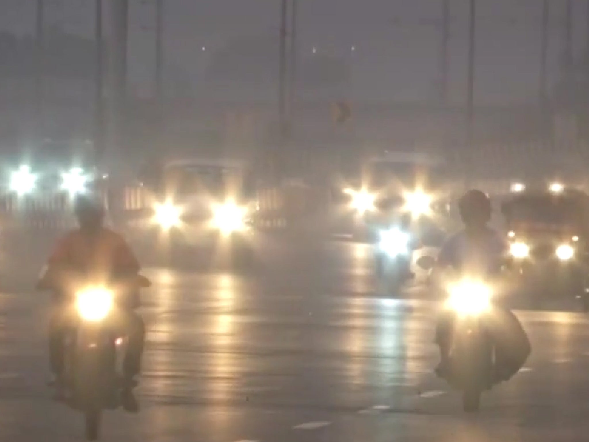 Smog in Delhi ahead of diwali screengrab from ANI video