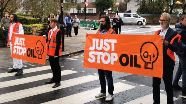 <p>Just Stop Oil protestors block iconic Abbey Road crossing in 23rd day of disruption</p>