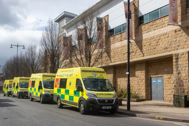 Ambulances outside the Harrogate Convention Centre (Danny Lawson/PA)