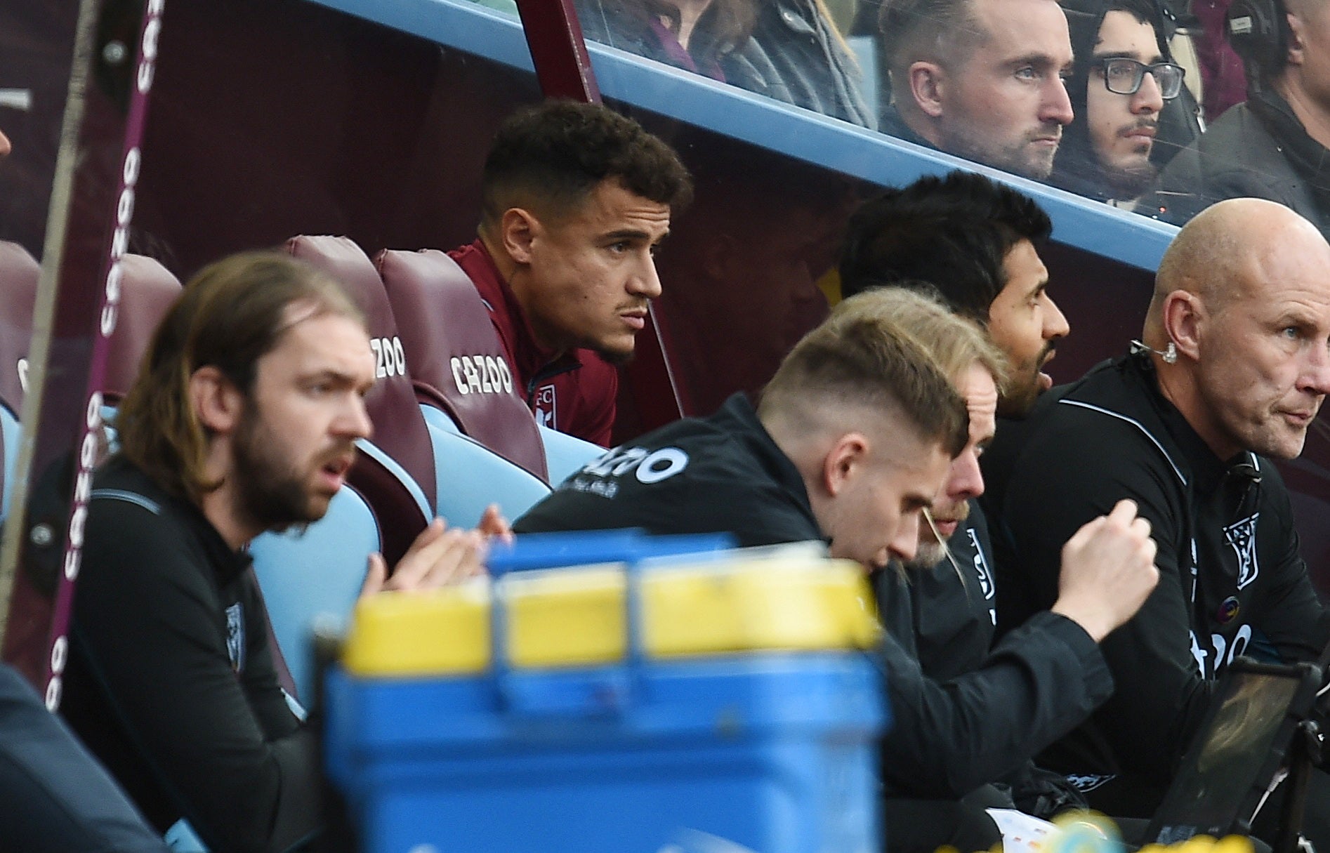 Philippe Coutinho on the substitutes bench