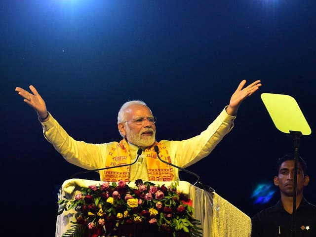 <p>Narendra Modi addressing a gathering in Uttar Pradesh </p>