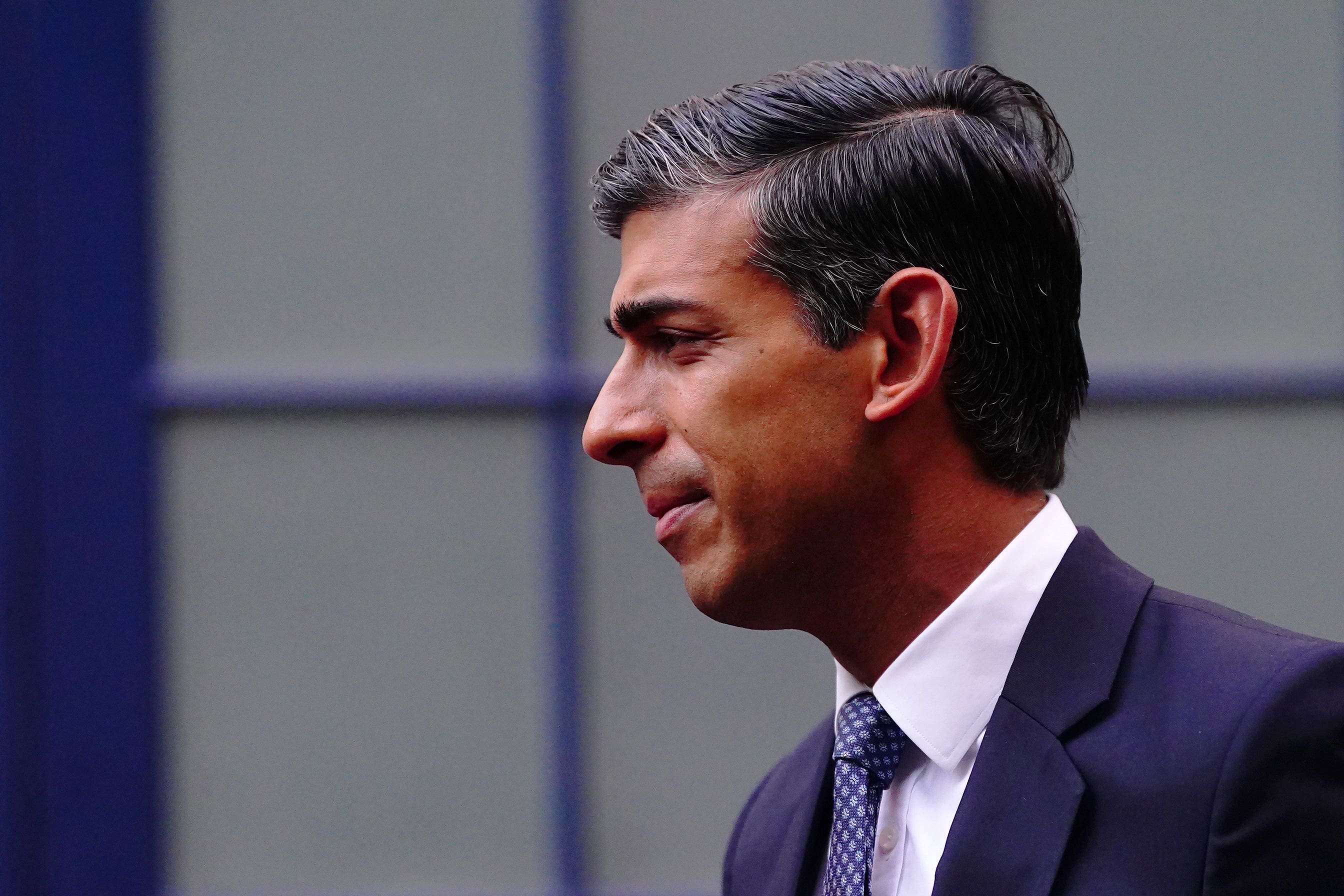 Conservative leadership candidate Rishi Sunak outside his home in London (Victoria Jones/PA)