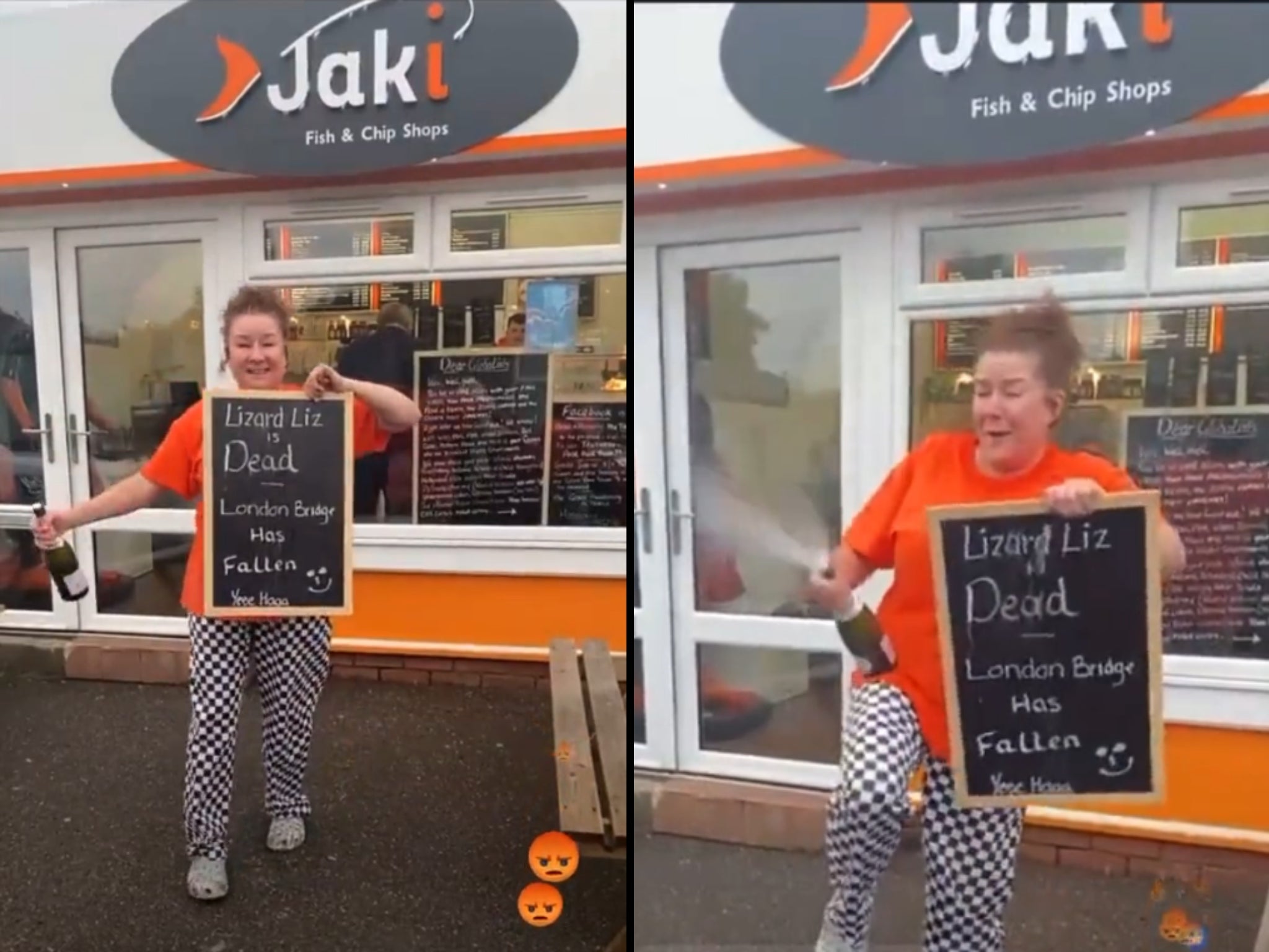 The owner of Jaki’s Fish and Chip Shop was criticised for posting a video celebrating the Queen’s death