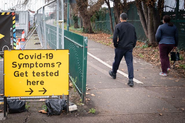 A Covid 19 testing centre in Leytonstone, east London (Stefan Rousseau/PA)