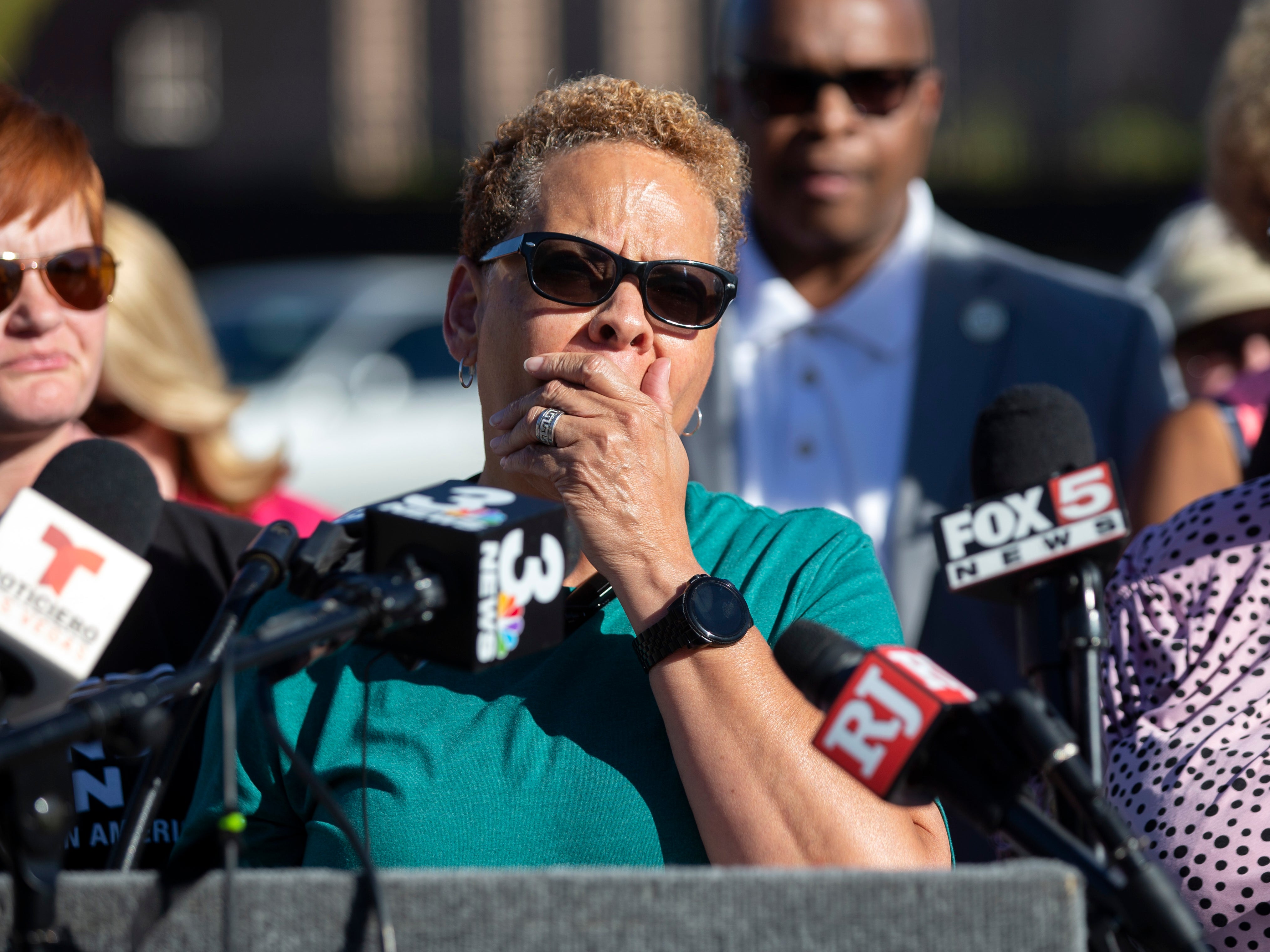 Pat Spearman, a Democratic state senator and candidate for North Las Vegas mayor, speaks during a news conference at the North Las Vegas Community Correctional Center in North Las Vegas, Friday, Oct. 21, 2022