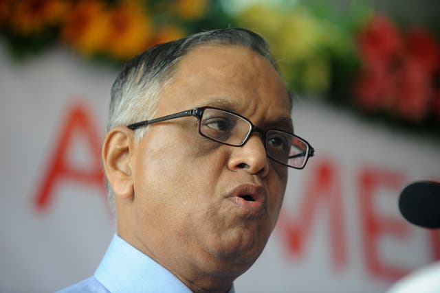 <p>Chairman and Chief Mentor of Indian software company Infosys, NR Narayana Murthy, addresses students at a convocation of Ahmedabad University in Ahmedabad on 18 July 2011</p>