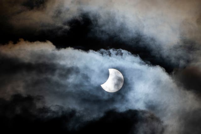 <p>A partial solar eclipse seen from Budapest, Hungary</p>