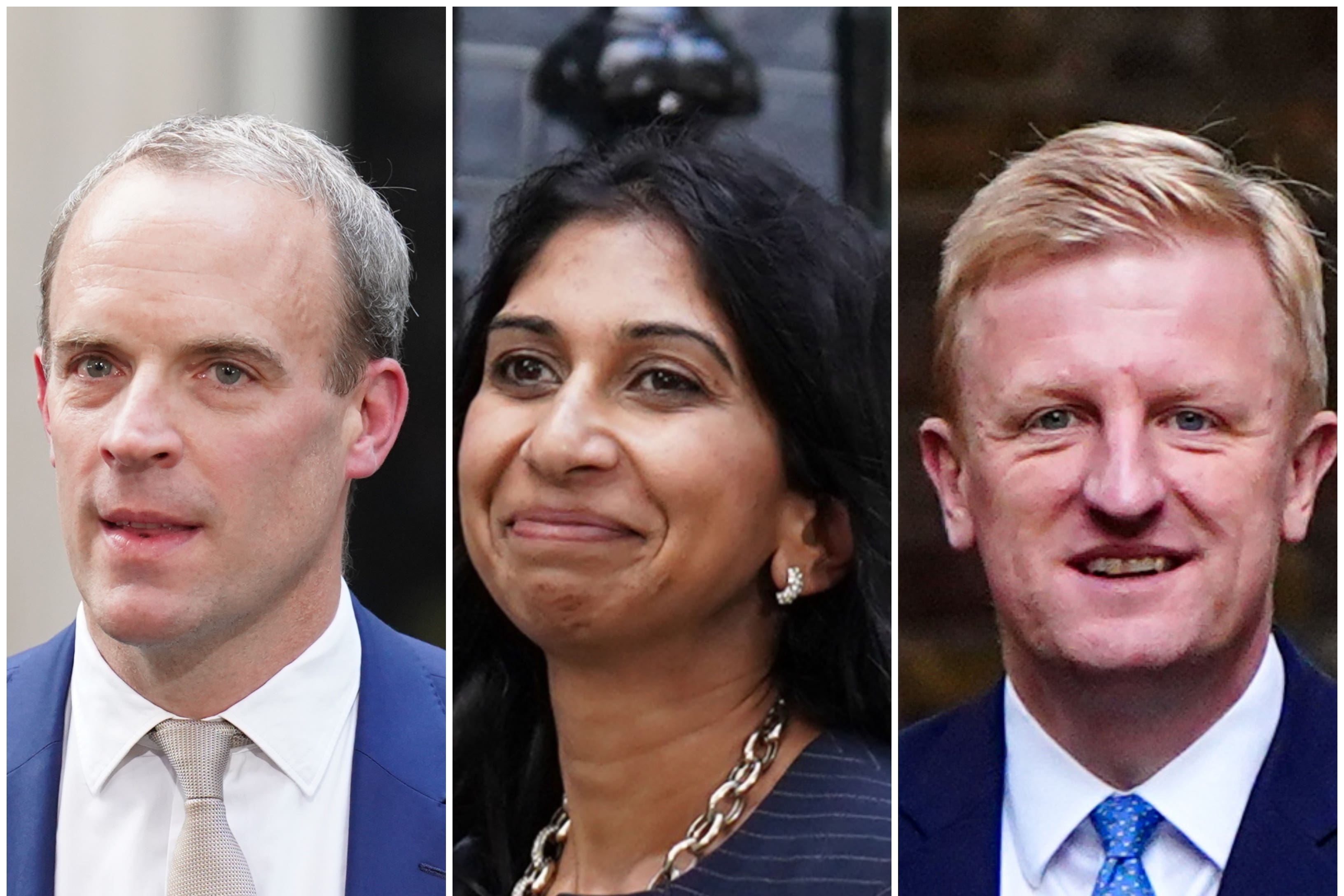 Dominic Raab, Suella Braverman and Oliver Dowden (James Manning/Stefan Rousseau/Victoria Jones/PA)