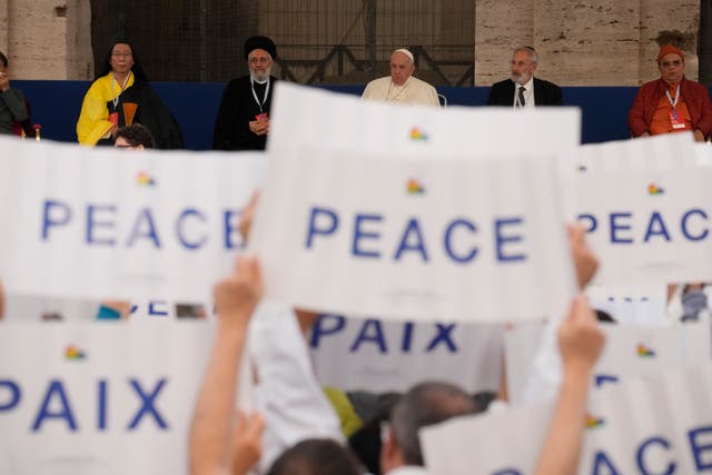 APTOPIX Italy Pope Peace Conference