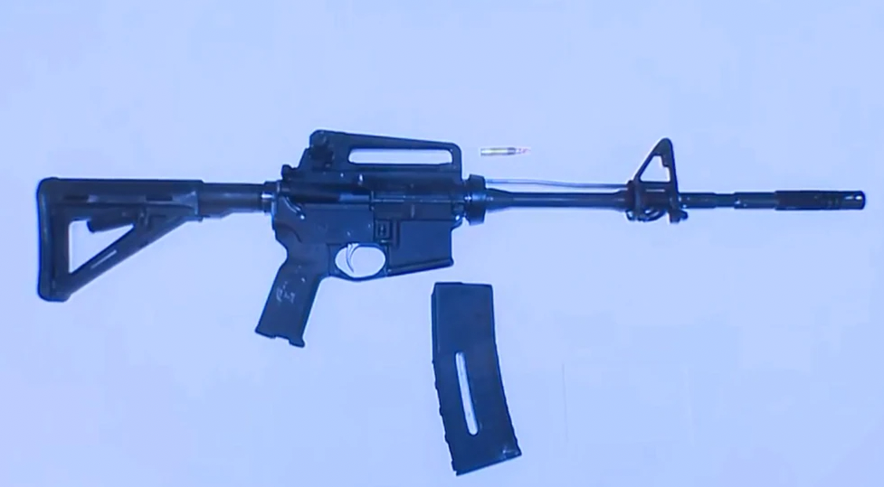 Police said this firearm, an AR-15-style rifle, was used by Orlando Harris