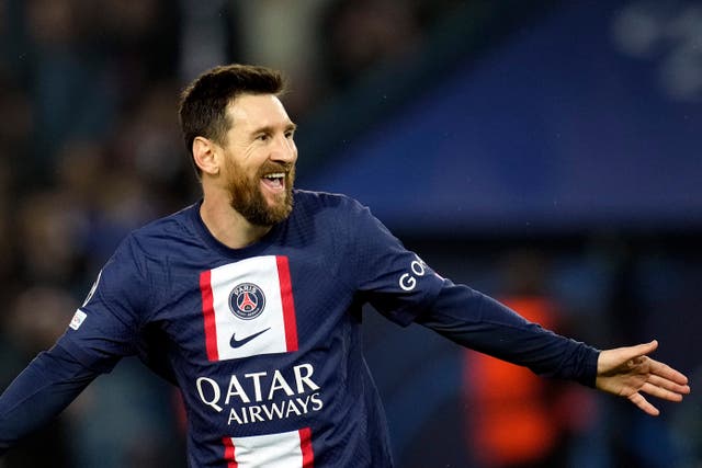 Lionel Messi scored twice as Paris St Germain put seven past Maccabi Haifa (Christophe Ena/AP/PA)
