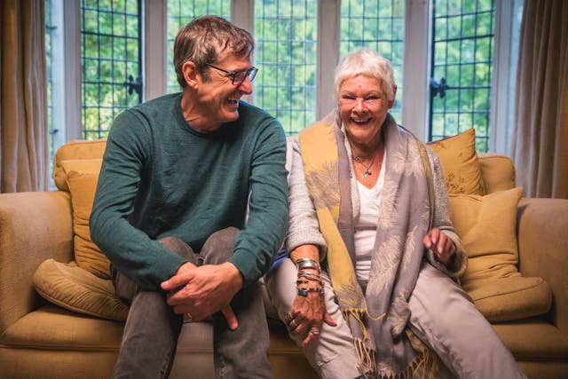 <p>Theroux and Dench chatted about the actor’s career and personal life </p>